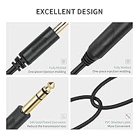 Vista 6 de SiYear 0.250 in 1/4 pulgadas macho estéreo a 2 conectores hembra TRS doble 1/4 "cable de altavoz de audio, cable adaptador divisor en Y