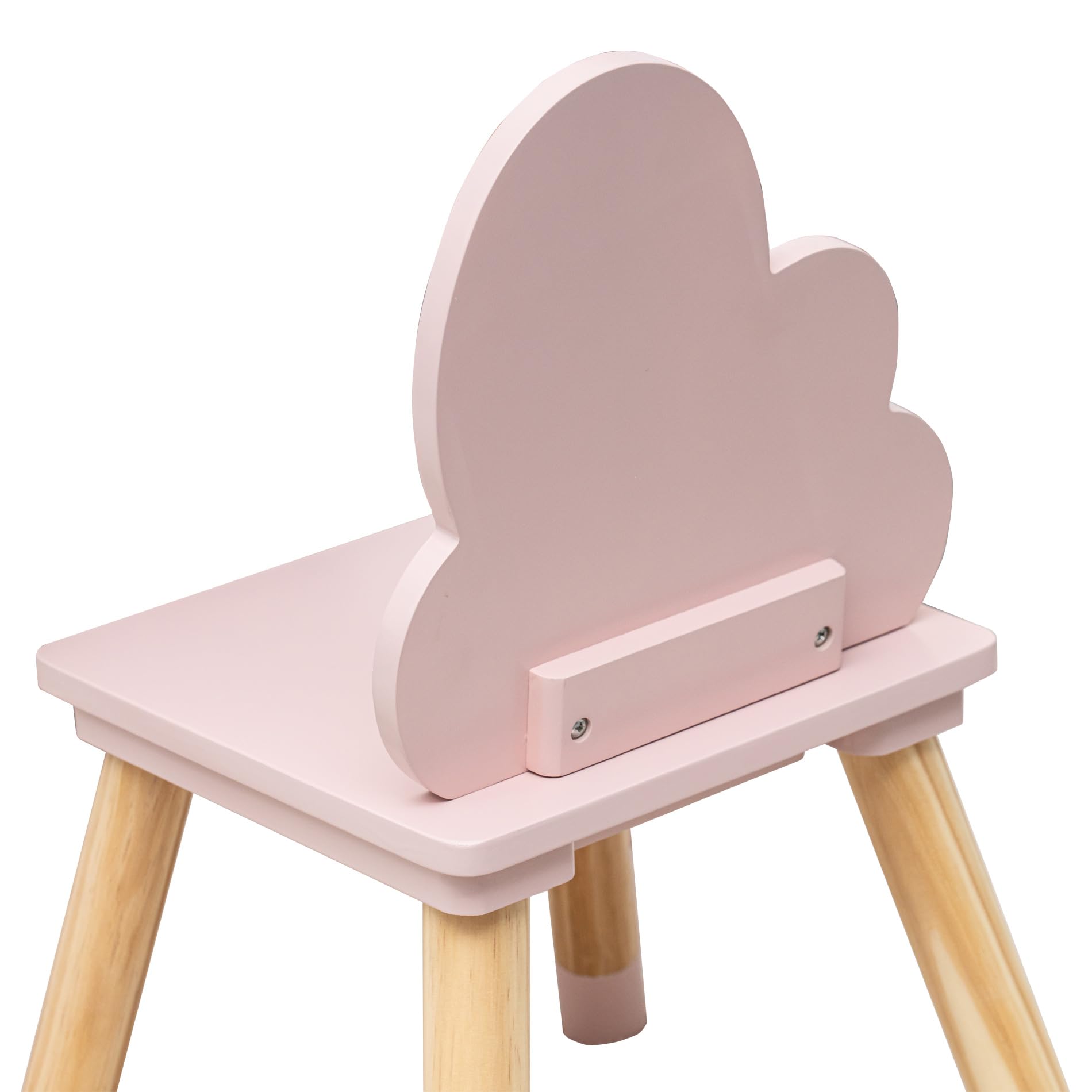 Rebecca Mobili Juego de 2 sillas para niños, sillas robustas, MDF pino, rosa marrón, para dormitorio, respaldo en forma de nube – Medidas (alto x ancho x profundidad): 50 x 25 x 25 cm – Art. RE7015