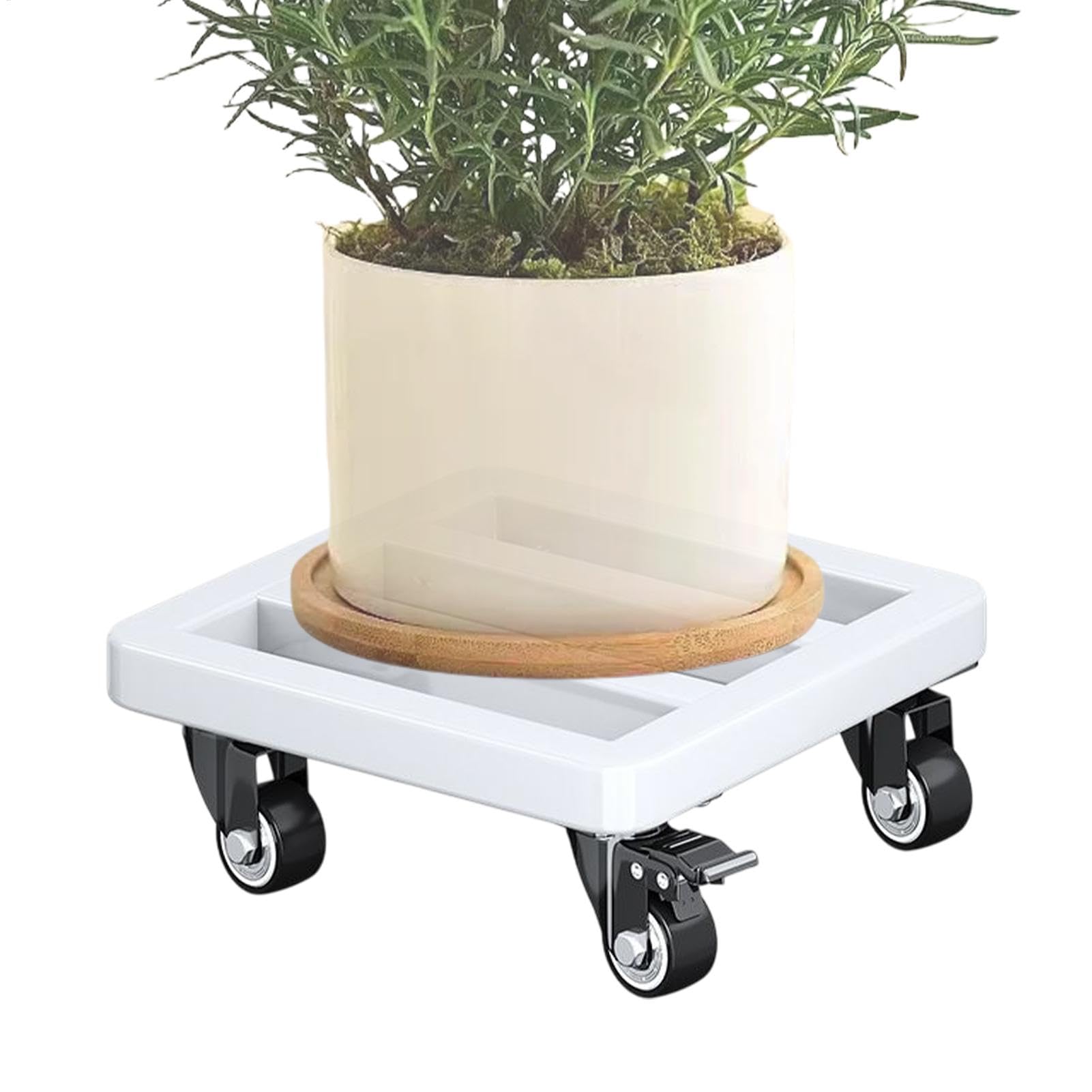 Sottovaso con Ruote 30cm Carrello Portavasi in Metallo Pesante