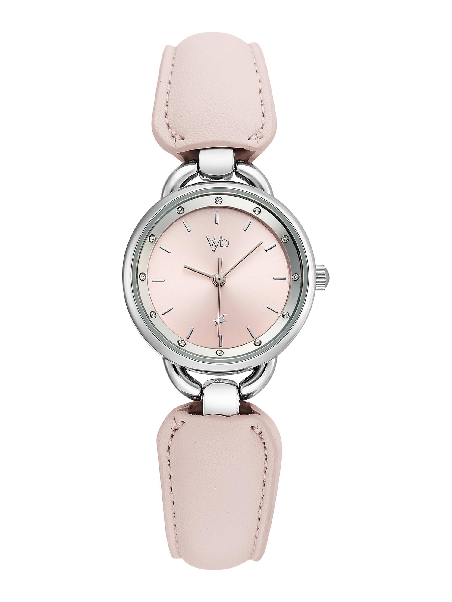 Fastrack Vyb Muse with Quartz Analog Pink Dial Steel PU Leather & Alloy Strap Watch for Girls - FV60114SD01W