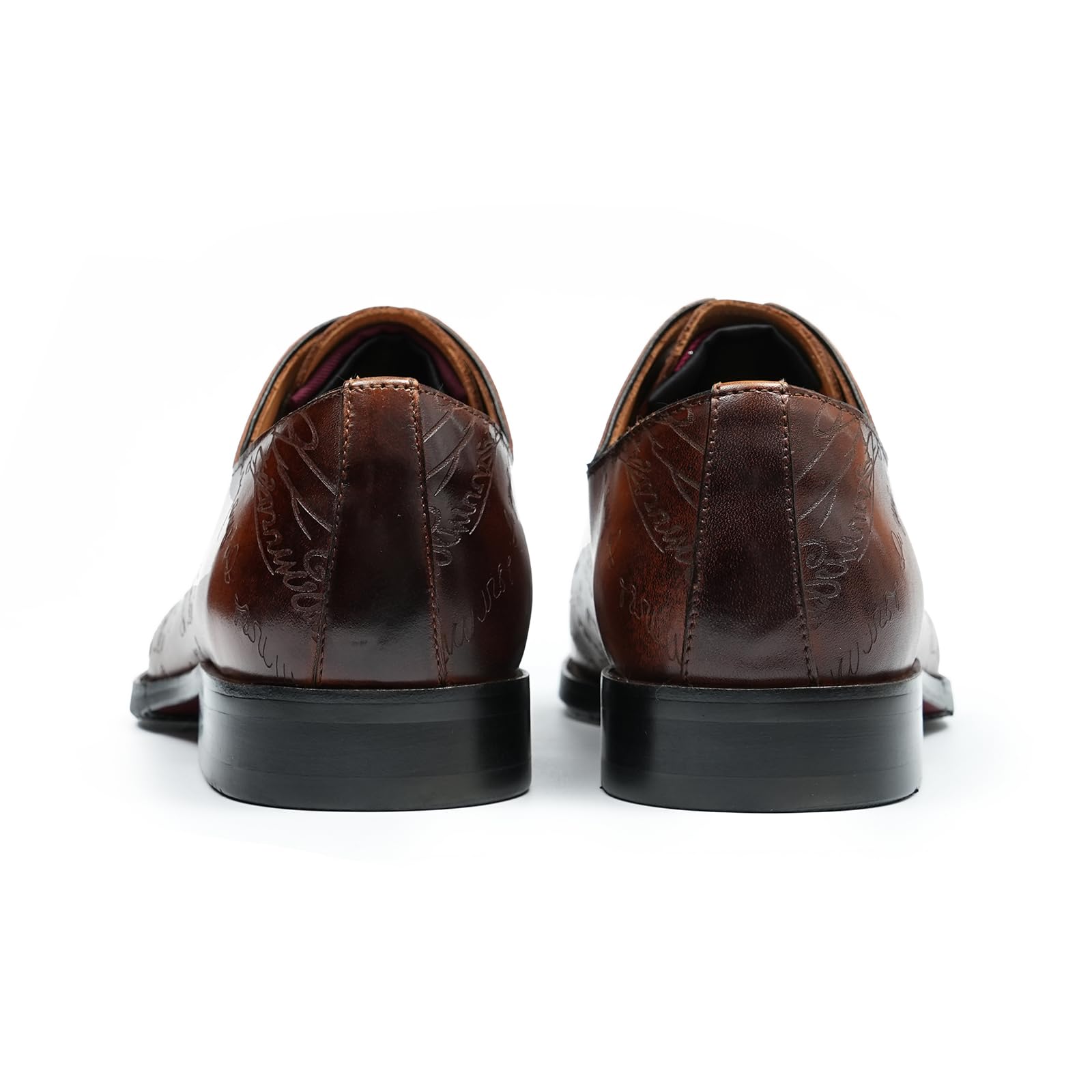Oxfords da Uomo in Pelle con Punta Quadrata Brogues Formali Affari Scarpe Eleganti Stringate Basse Vintage