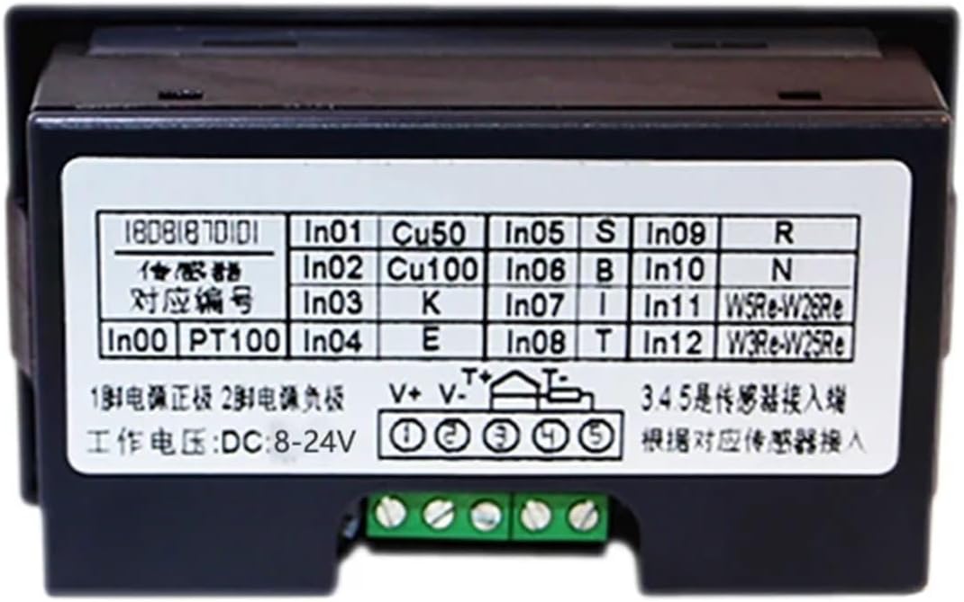 High Precision Panel-Mounted RTD PT100 Temperature Meter -200 to 850 Cel Thermal Resistance Temperature Sensor Measuring Display