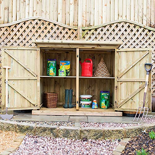 Garden Village Deluxe Treated Outdoor FSC Wooden Garden Storage