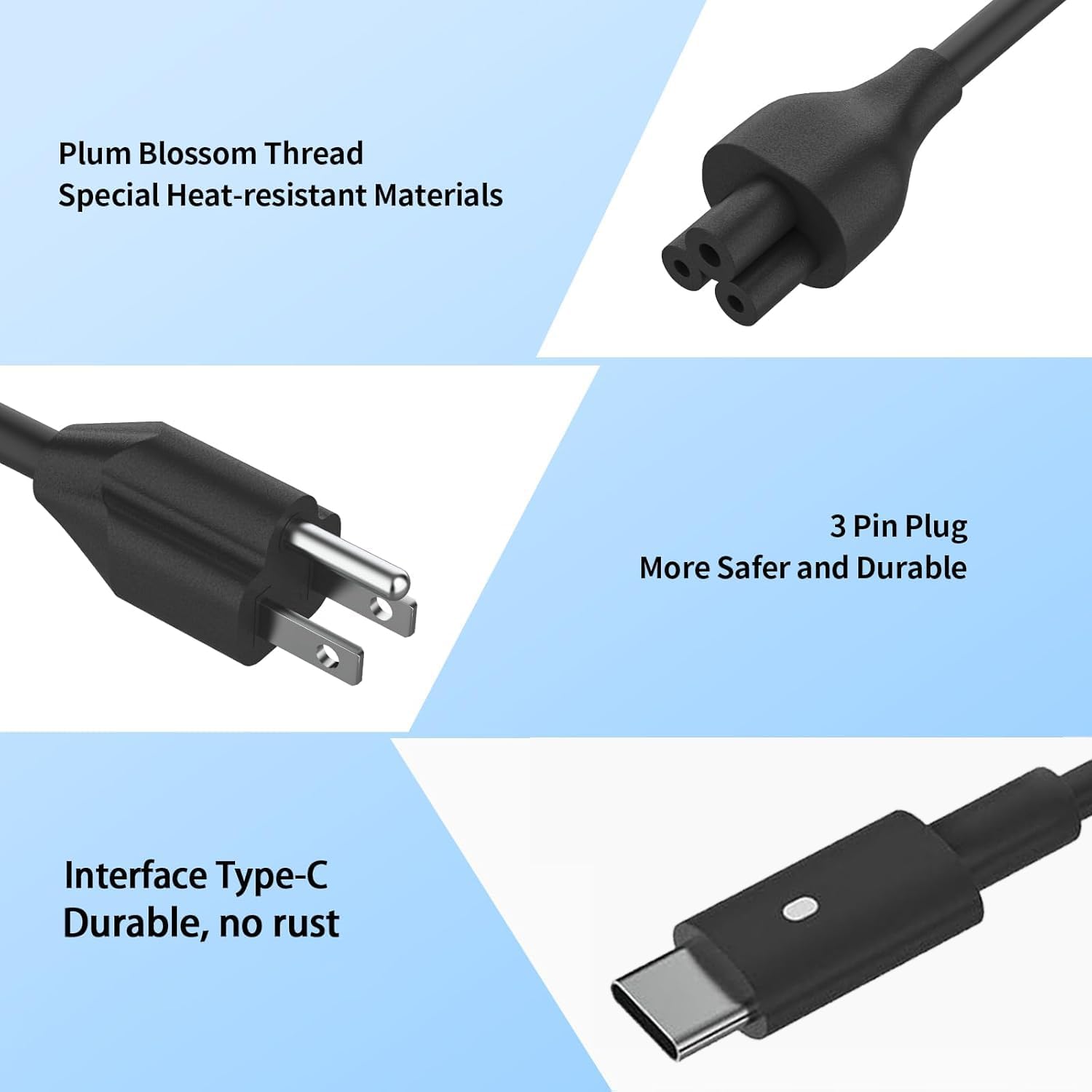 65W 60W 45W USB C Laptop Charger Compatible with Dell Latitude 7420 5420 5520 5450 5530 5540 5430 7350 7390 5440 5290 7440 7400 XPS 13 7390 9300 ChromeBook 3100 AC Adapter Type-C Power Cord