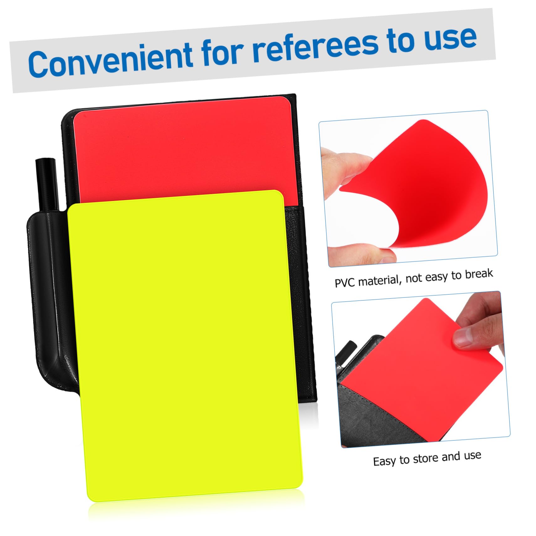 HEMOTON 2 Set fischio per Gli Allenatori Giallo Bandiere Rosse Carta Arbitro di Calcio cartellini Rossi e Gialli fischi dell'arbitro Carte da Calcio per arbitri Poliestere