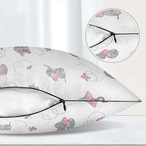 Miniatura 3 de Funda de almohada larga con diseño de elefante, diseño de mariposa, para adultos, 21 x 54 pulgadas, almohada de satén refrescante con cremallera