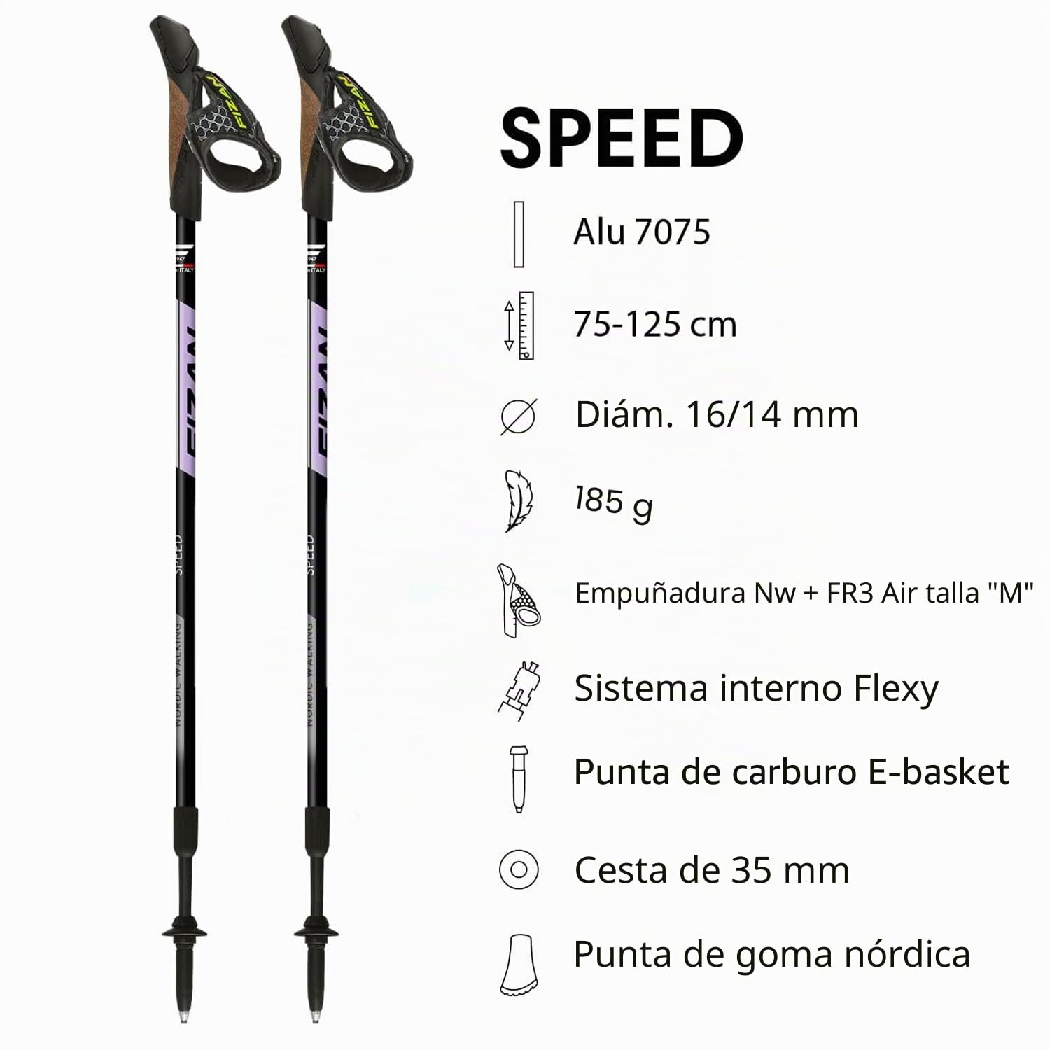 FIZAN Speed, Modelo Swift, Bastones de Senderismo y Marcha nórdica, Unisex para Adultos