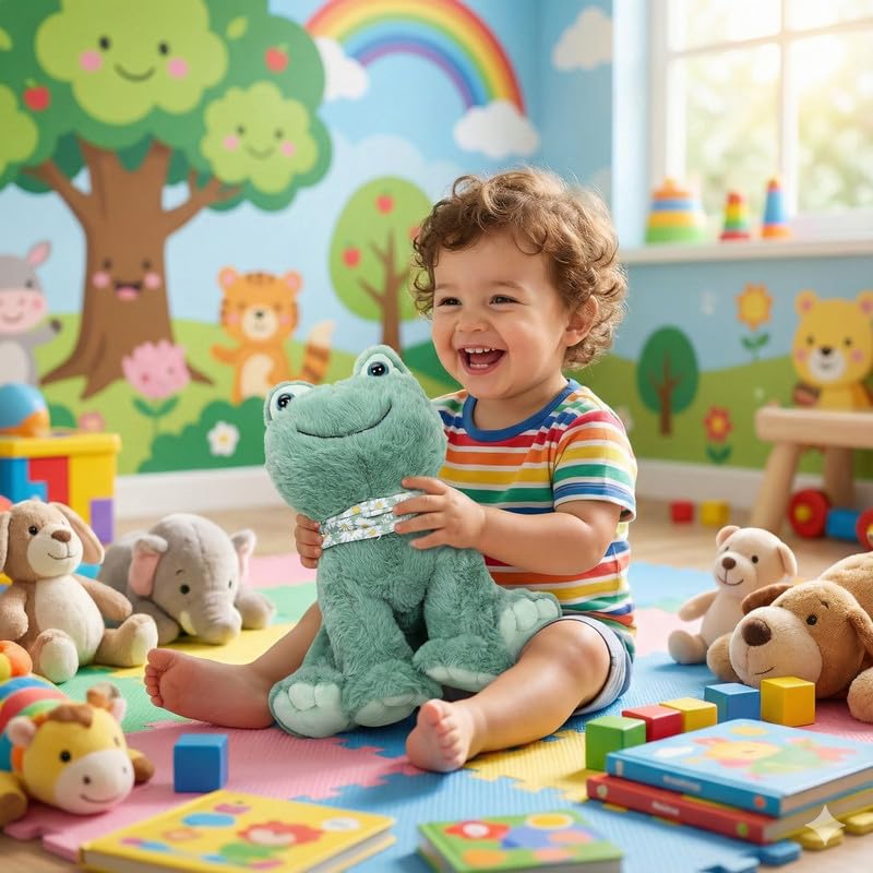 Image of STRIDERS Furry Pal 12 Inch Premium and Super Soft Introducing The Enchanting Frog Sitting Plush Toy