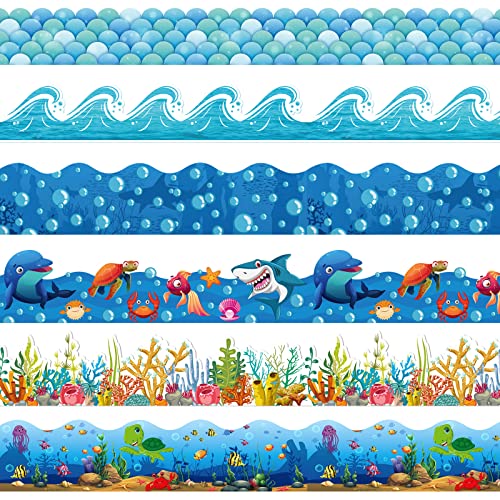Containlol Borders for Bulletin Board Decoration, 118 ft Ocean Theme...