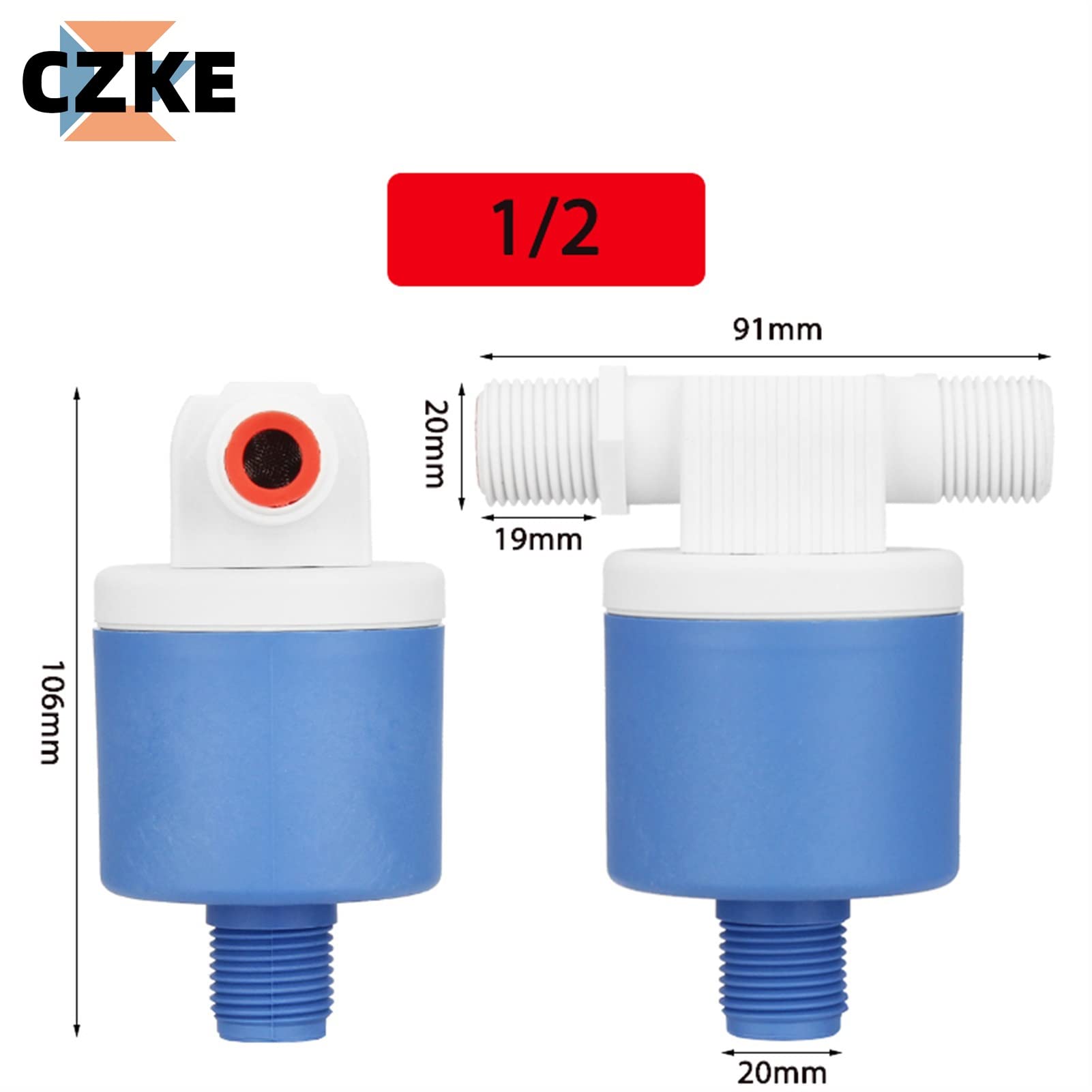 CZKE Válvula de bola flotante Válvula de flotación automática Control de nivel de agua instalado Interruptor de nivel de líquido del tanque de torre exterior (Tamaño: 1 pulgada)