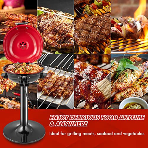 Happygrill 1600W Portable Electric Grill Outdoor Bbq Grill For 15-Serving, Electric Barbecue Grill For Indoor & Outdoor Use, Portable Stand Bbq Grill For Patio Balcony Kitchen Garden #TOP4
