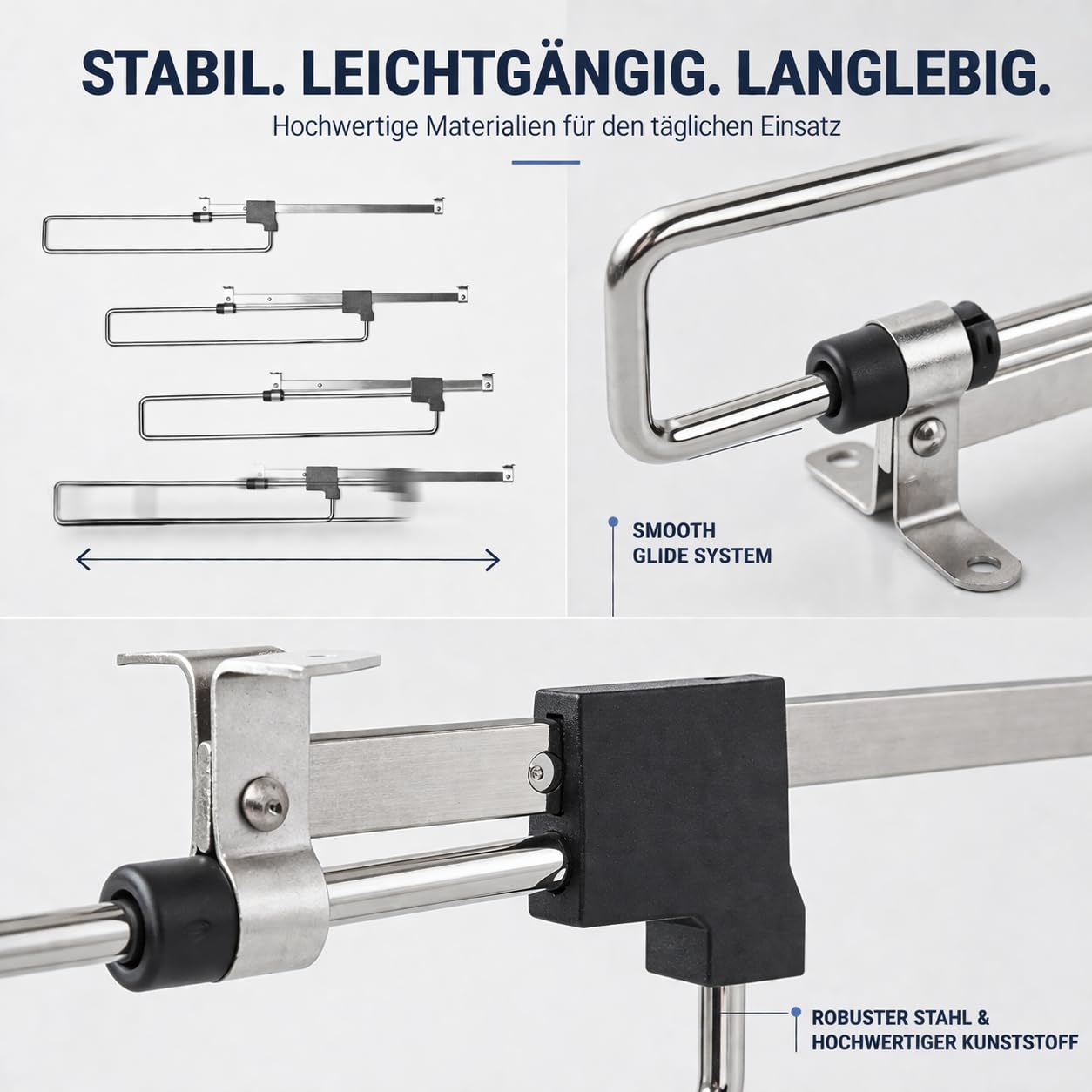 Ausziehbare Kleiderstange - Kleiderbügelhalter Ausziehbar aus Metall - Schrankstange Verstellbar für Platzersparnis und bessere Zugänglichkeit