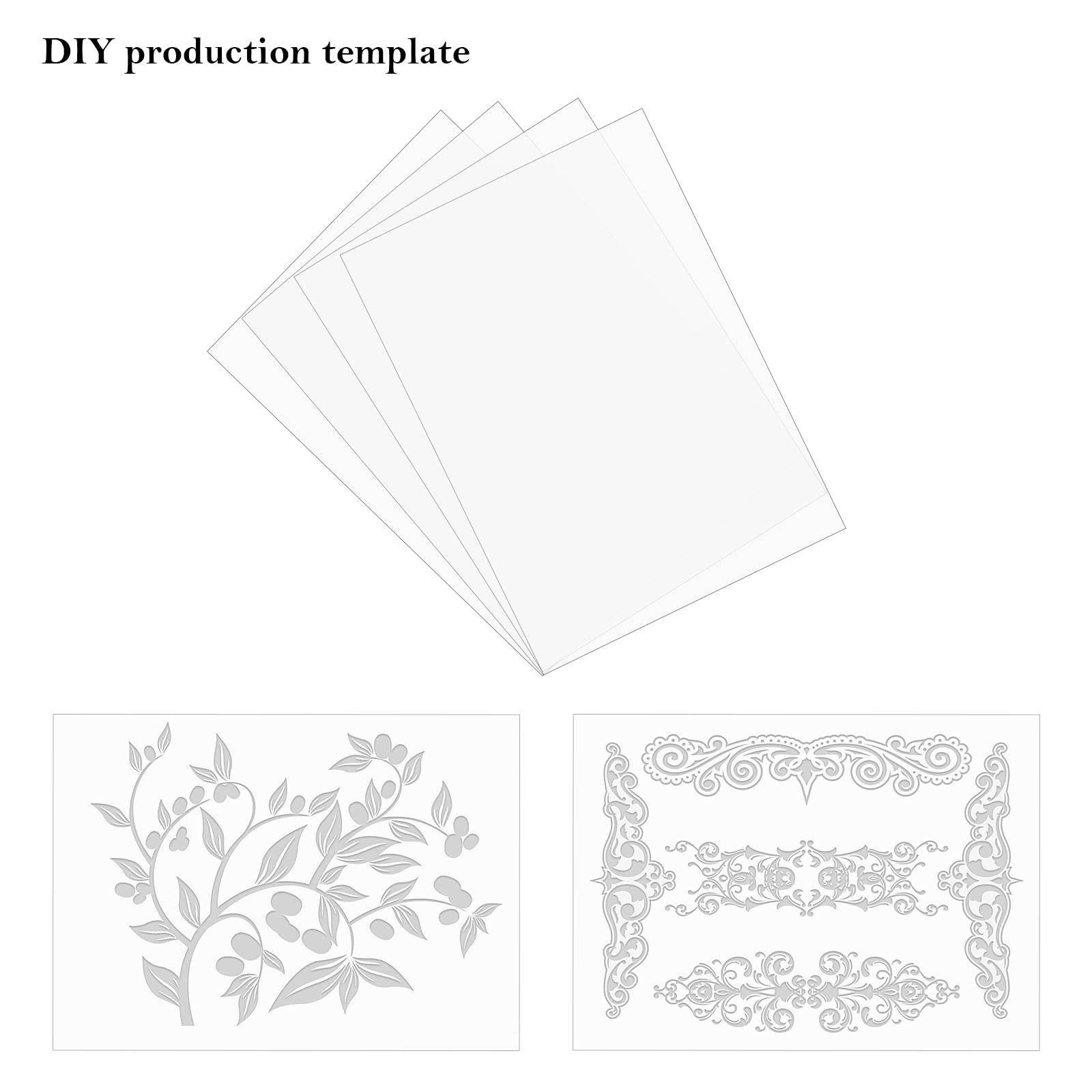 wocpvm 10 stuks A4 blanco Mylar stencilvellen vierkante blanco Mylar- sjablonen voor doe-het-zelf stencilsnijden, stencils maken, 30,5 x 21,7 cm