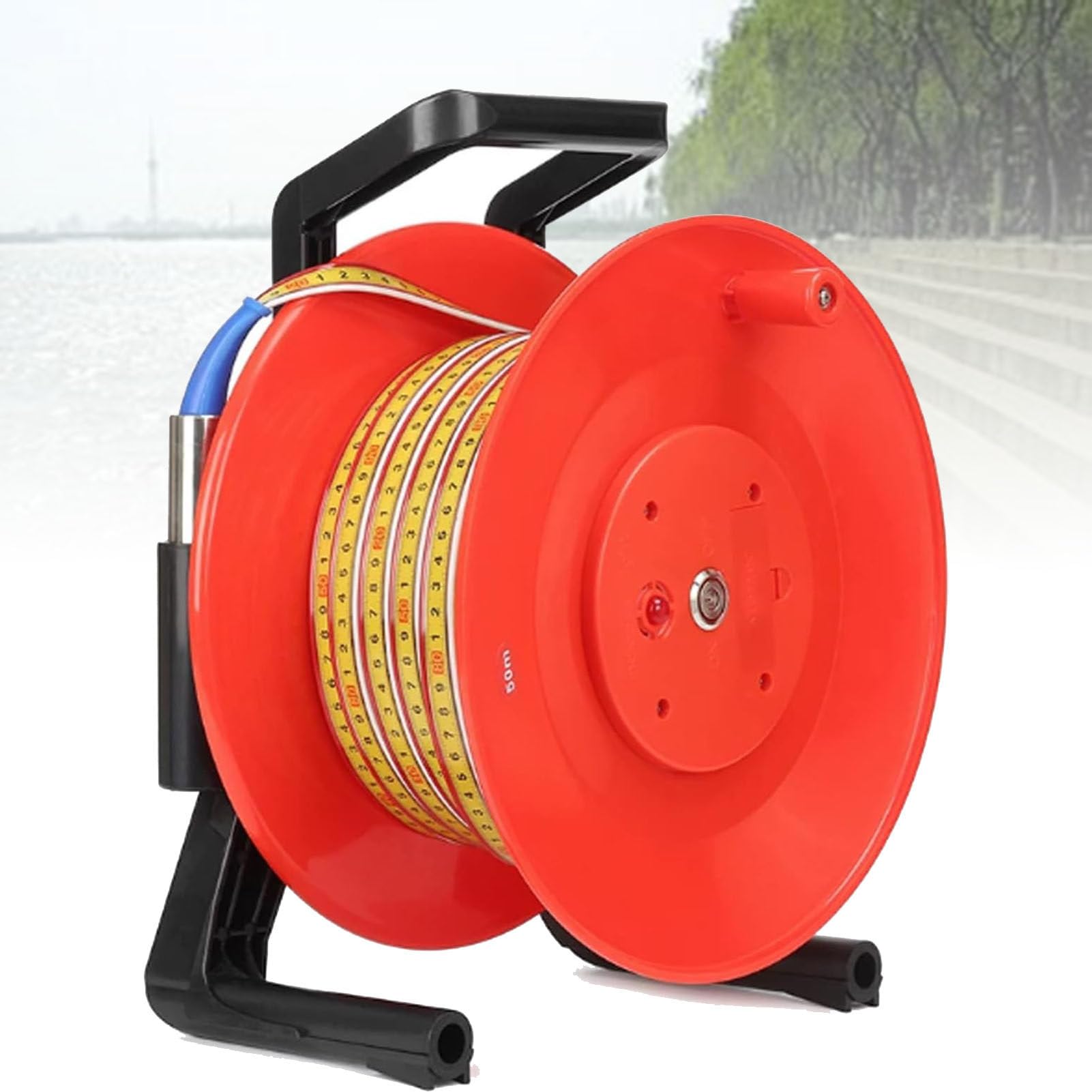Medidor portátil de nivel de agua de pozo profundo, sonda de acero inoxidable, herramientas de medición de 10-300 m para perforaciones, luz indicadora, visualización de pico de hasta 200 m