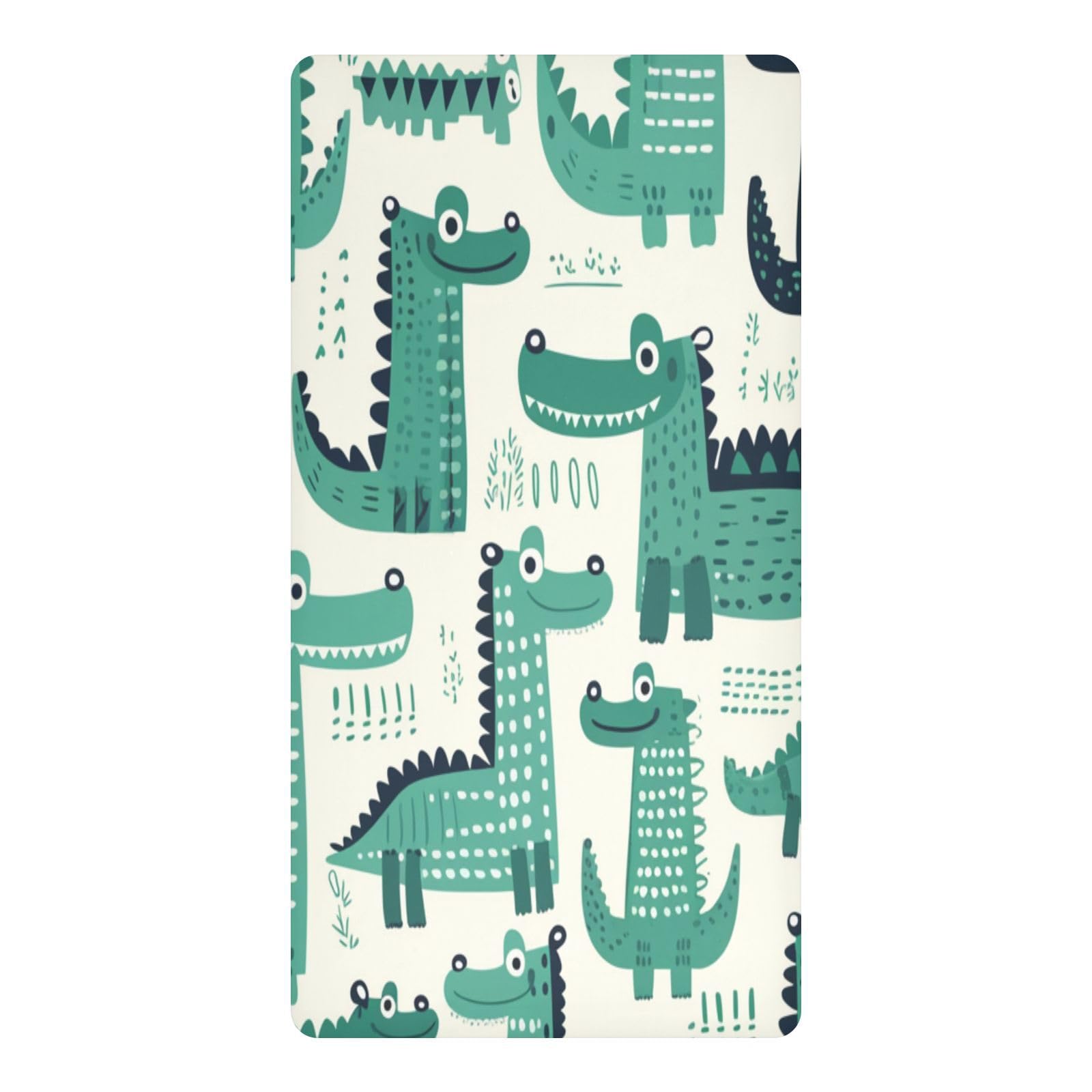 JiangGgen Cartoon Crocodiles Baby Crib Sheet Soft Breathable Playard Sheet-S