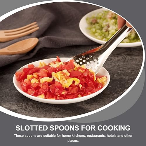 Miniatura 9 de Gadpiparty 6 cucharas de esferificación de acero inoxidable para caviar pequeñas cucharas ranuradas para sacar aceitunas alcaparras para tarro de