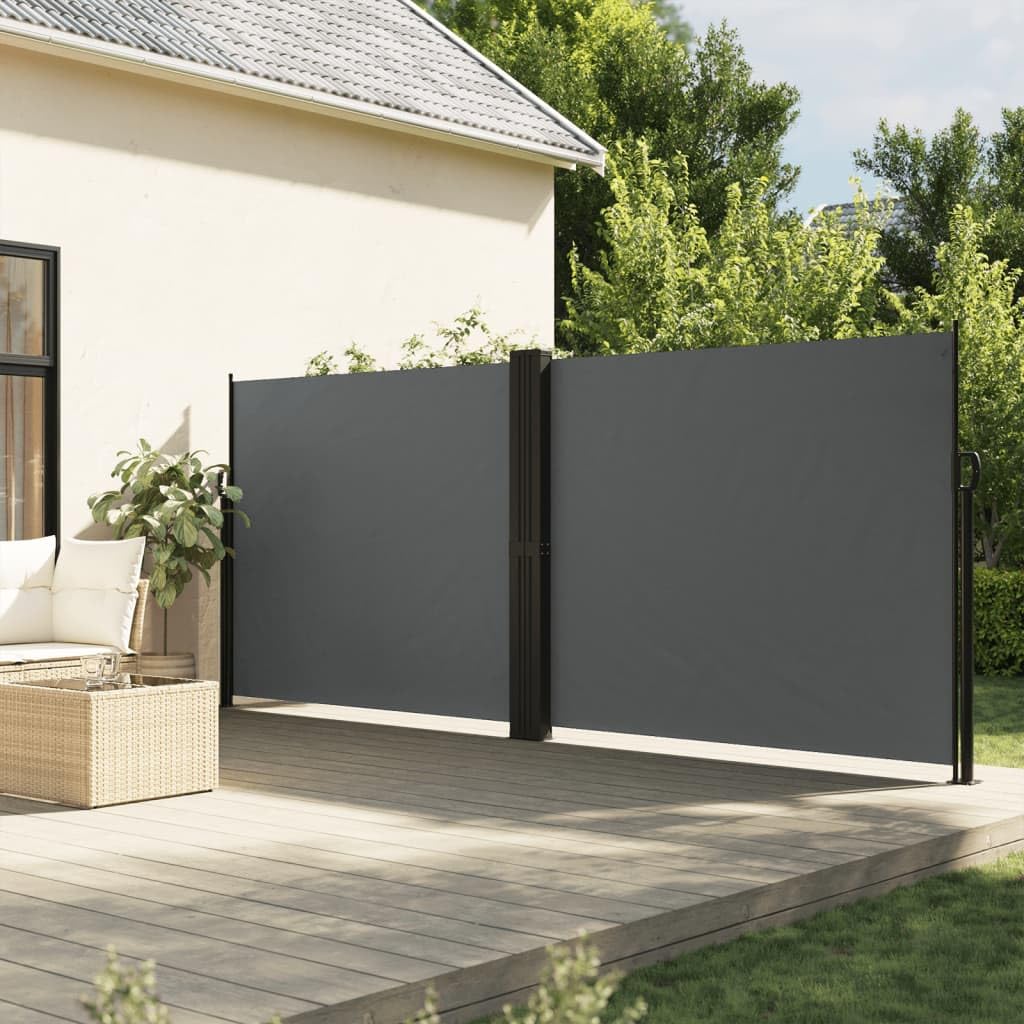 Festnight Doppelseitenmarkise 180x1000 cm Seitenmarkise Ausziehbar Doppel Seitenmarkise Sichtschutz Garten Sonnenschutz Windschutz Terrasse Markise Balkon Sonnenmarkise