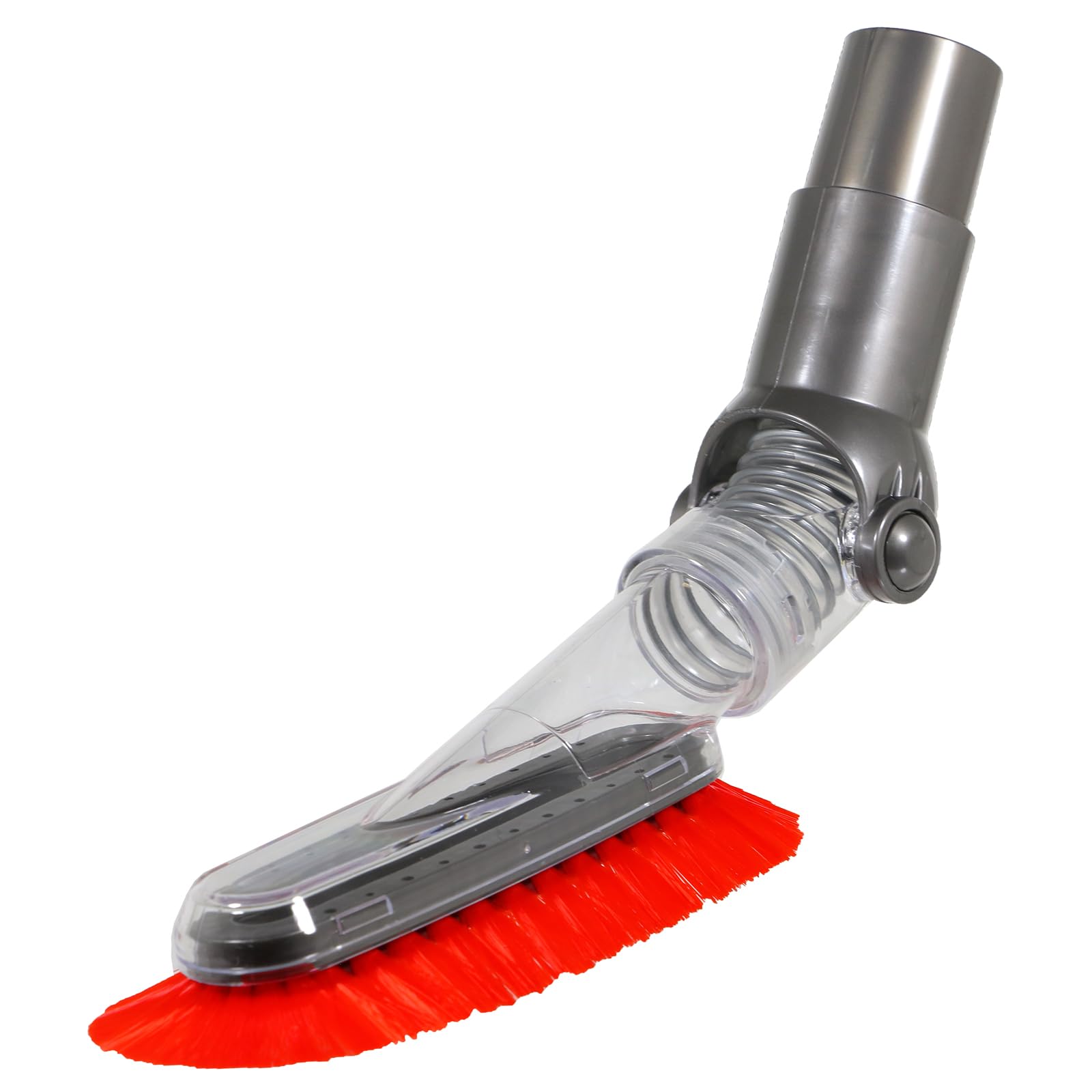 Spares2go Grey / Red Soft Dusting Brush Compatible With Nilfisk Vacuum Cleaner Flexible Dust Attachment Tool (35Mm)