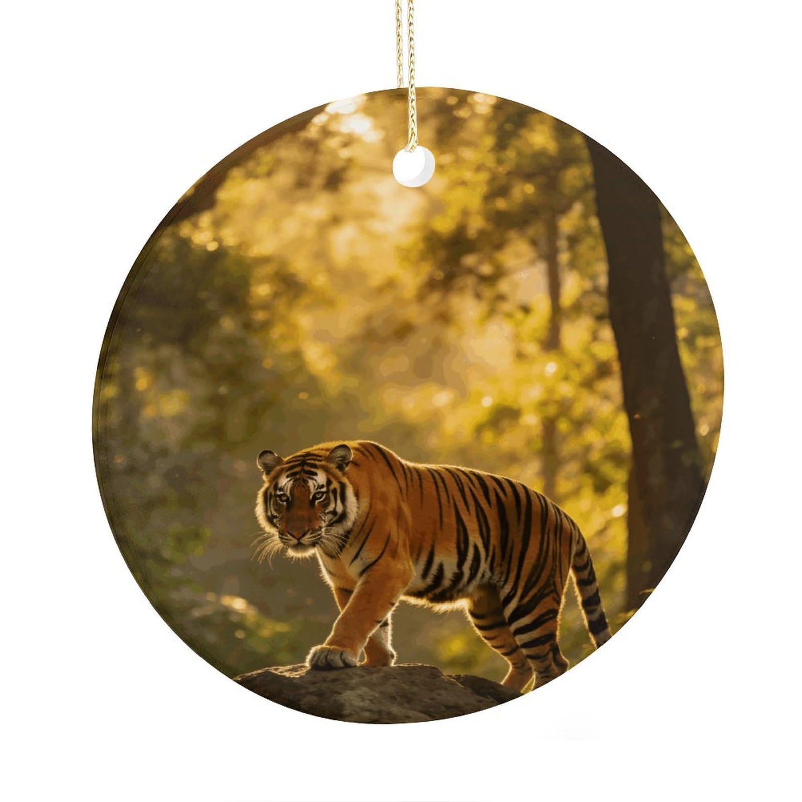 Fodpand Women's Style Tiger Ceramic Christmas Ornament,Wall Hanging Decor Windows Hanging Decor Best Friend Birthday Gifts, Friendship Gifts Car Hanging Ornament Gift For Girls, Teachers 2.9 In