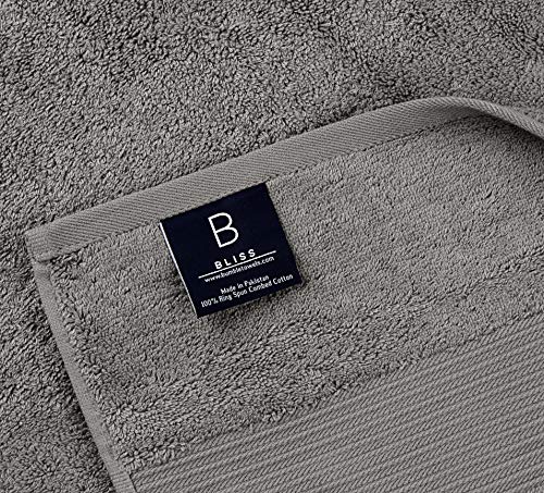 Image of Bumble Towels Bliss Luxury Bath Towels Set - 34 inch x 56 inch Extra Large Bath Sheet - 650 GSM - Soft Combed Cotton, Absorbent (Grey, 4 Pack)