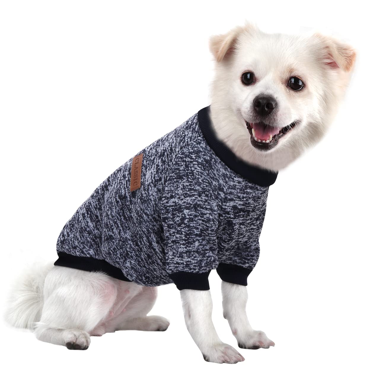 Jersey Perro Pequeño Sudaderas para Perros Jersey Chihuahua Jersey Gato, Es un Tejido Bastante Cómodo, Suave y Cálido para el Animal y Fácil de Poner (Azul+Morado,M) — view 24
