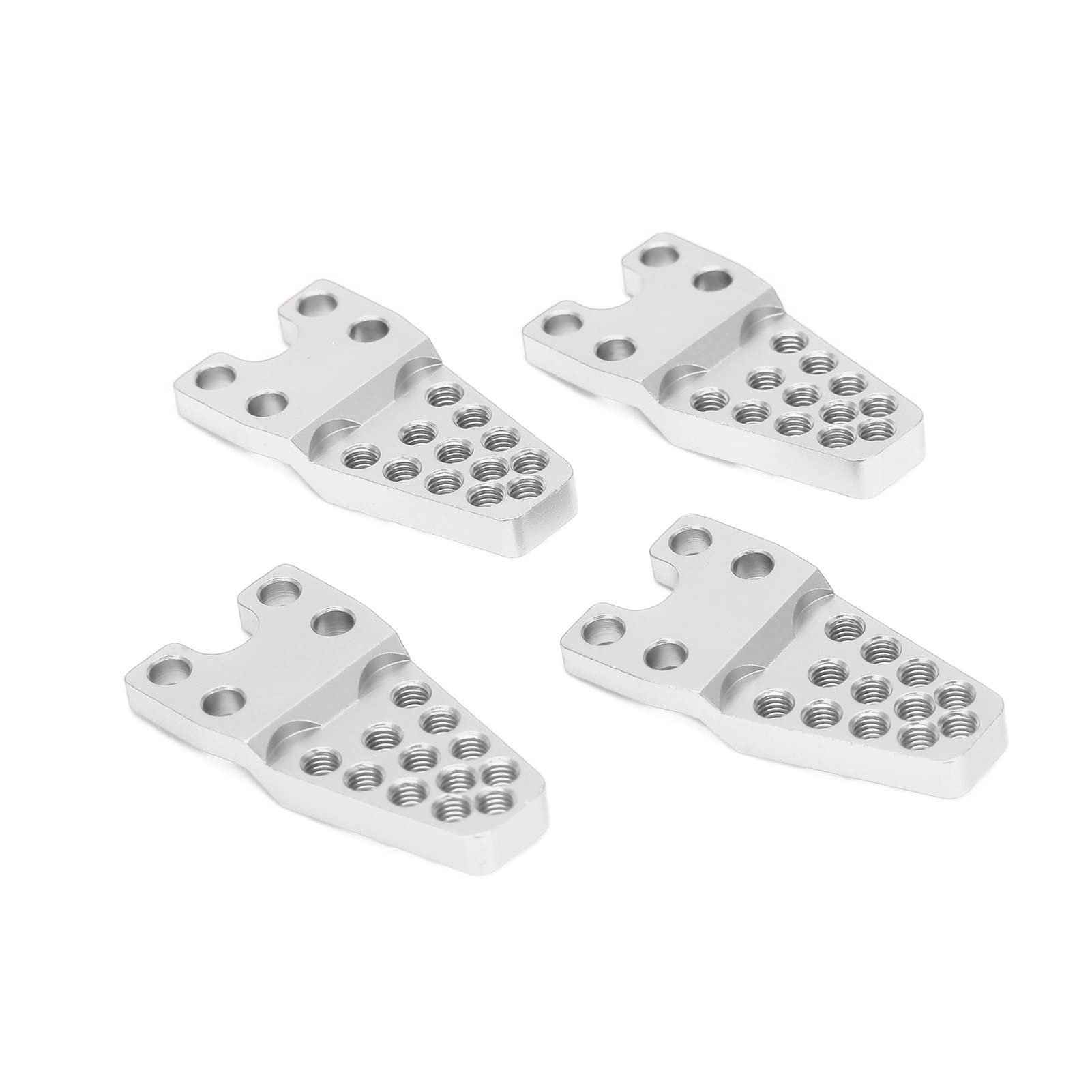 4 Soportes RC, Soportes amortiguadores para Coches RC, aleaci¨®n de Aluminio Duradera, Accesorios de Montaje de Repuesto estables para Coches de Escalada de simulaci¨®n 1:10 1:8 (Plateado)