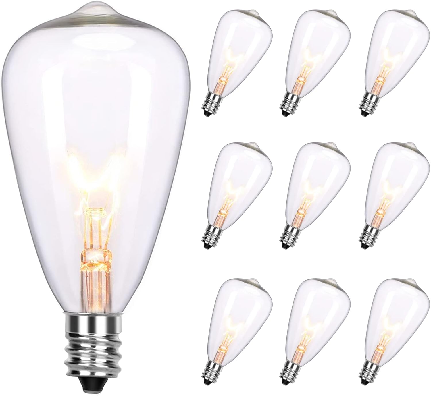 ST38 Edison Replacement Light Bulbs, 7W Clear Glass...