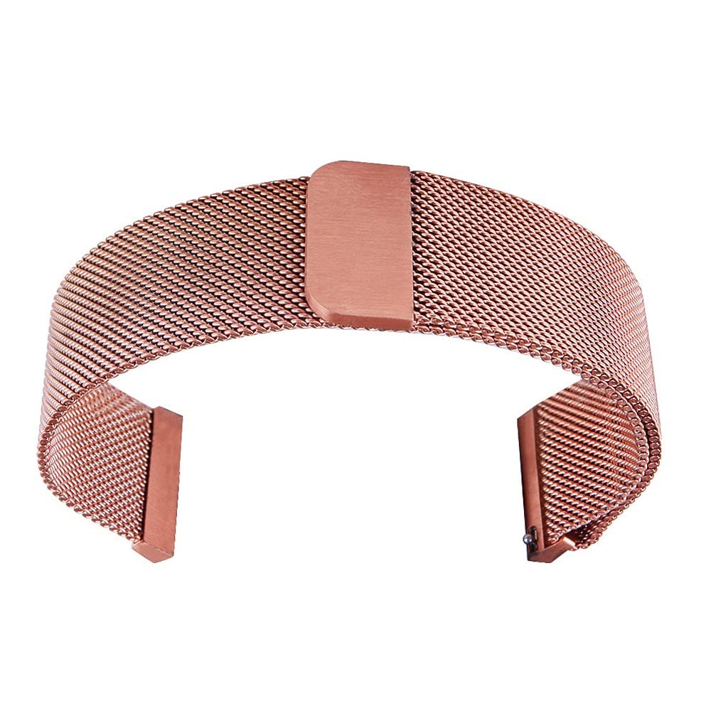 Quick Release Watch Strap 14MM 16MM 18MM 20MM 22MM 24MM Milanese Mesh Wristband Magnetic Lock Replacement Band Watch Wristbands Smartwatch Replacement Strap 2PCS (Color : Rose Gold, Size : 14MM)