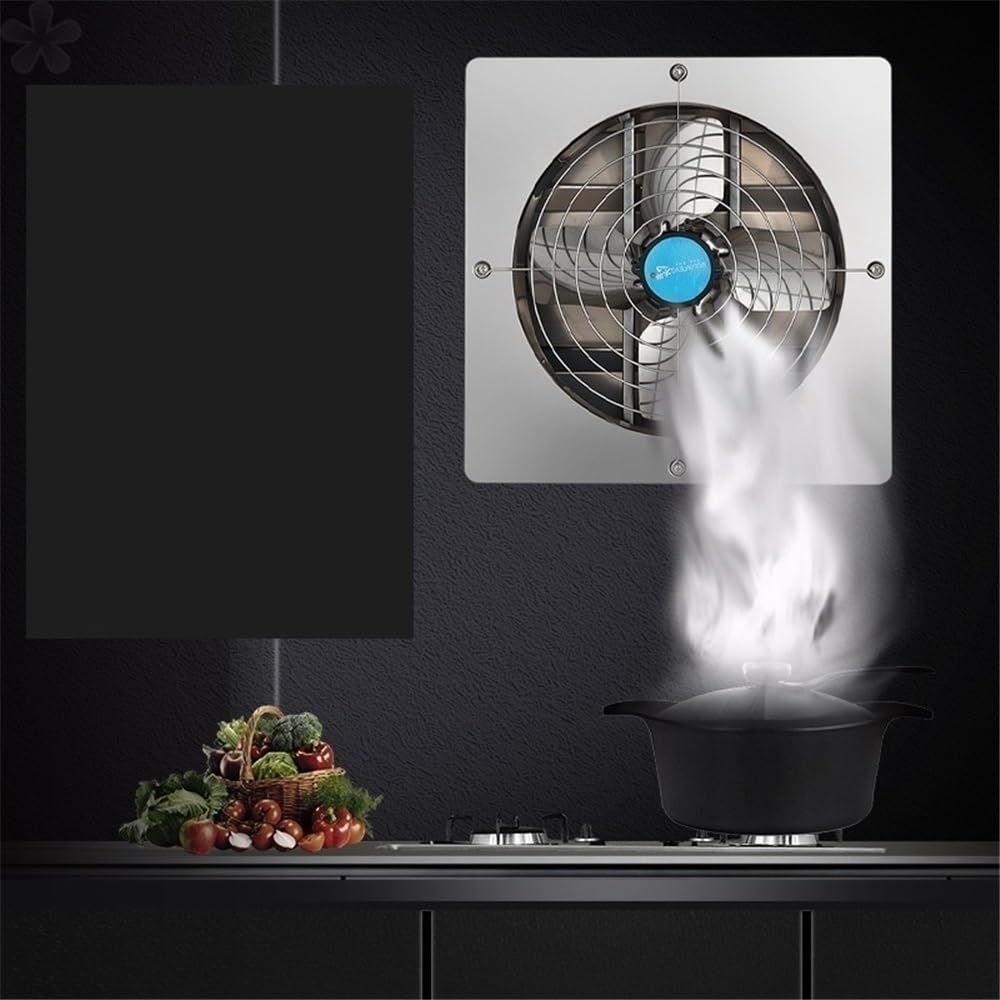 Ventilador Extractor de aire cuadrado de acero inoxidable 304, potente extractor de aire for cocina doméstica de alto volumen Cuarto de baño