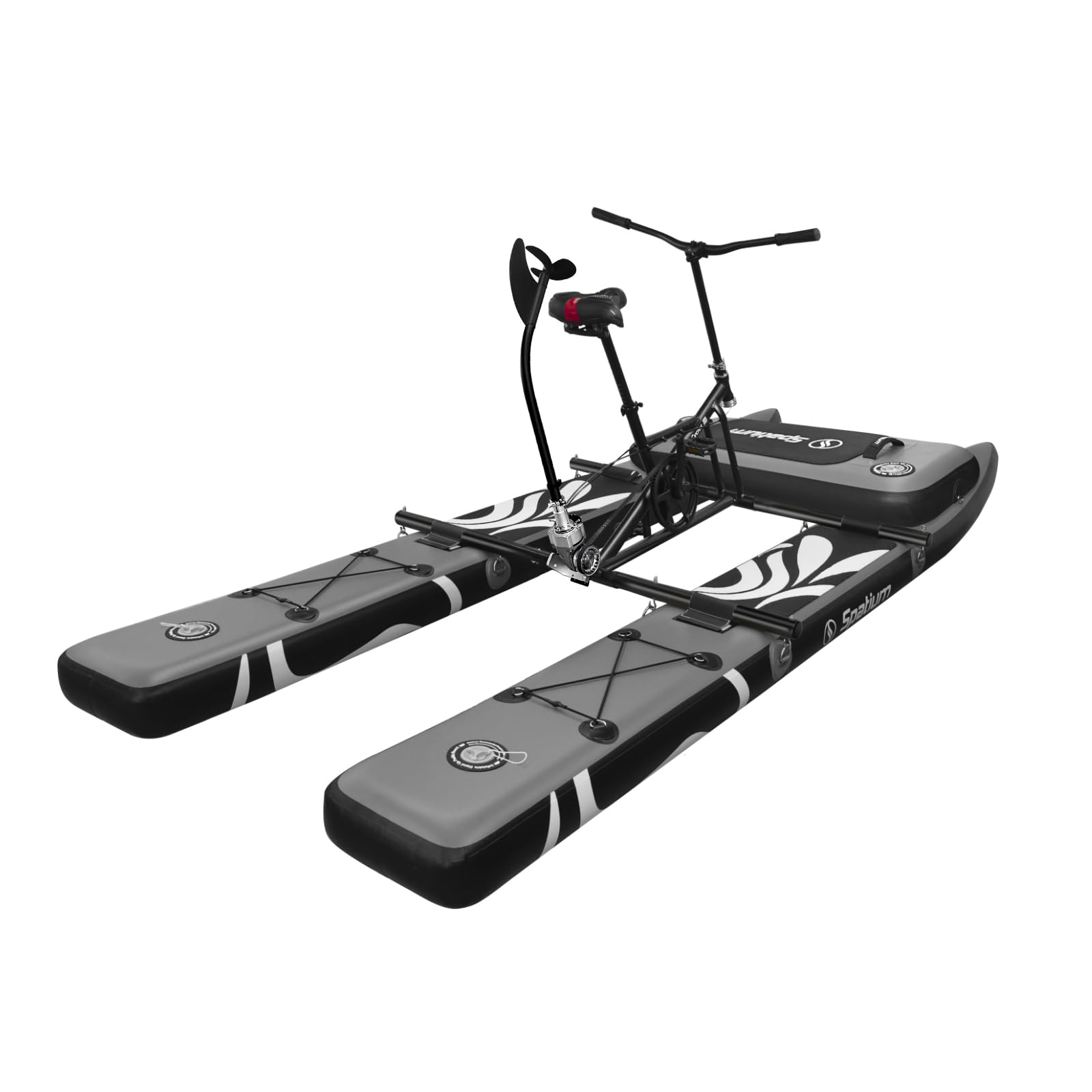 Spatium Water Bikes for Lake Inflatable Water Bike 3.0 Adult Inflatable Pontoon Water Bicycle 3-bladed Propeller One-Piece Rear Gear SUP Water Bike with Inflatable Mat