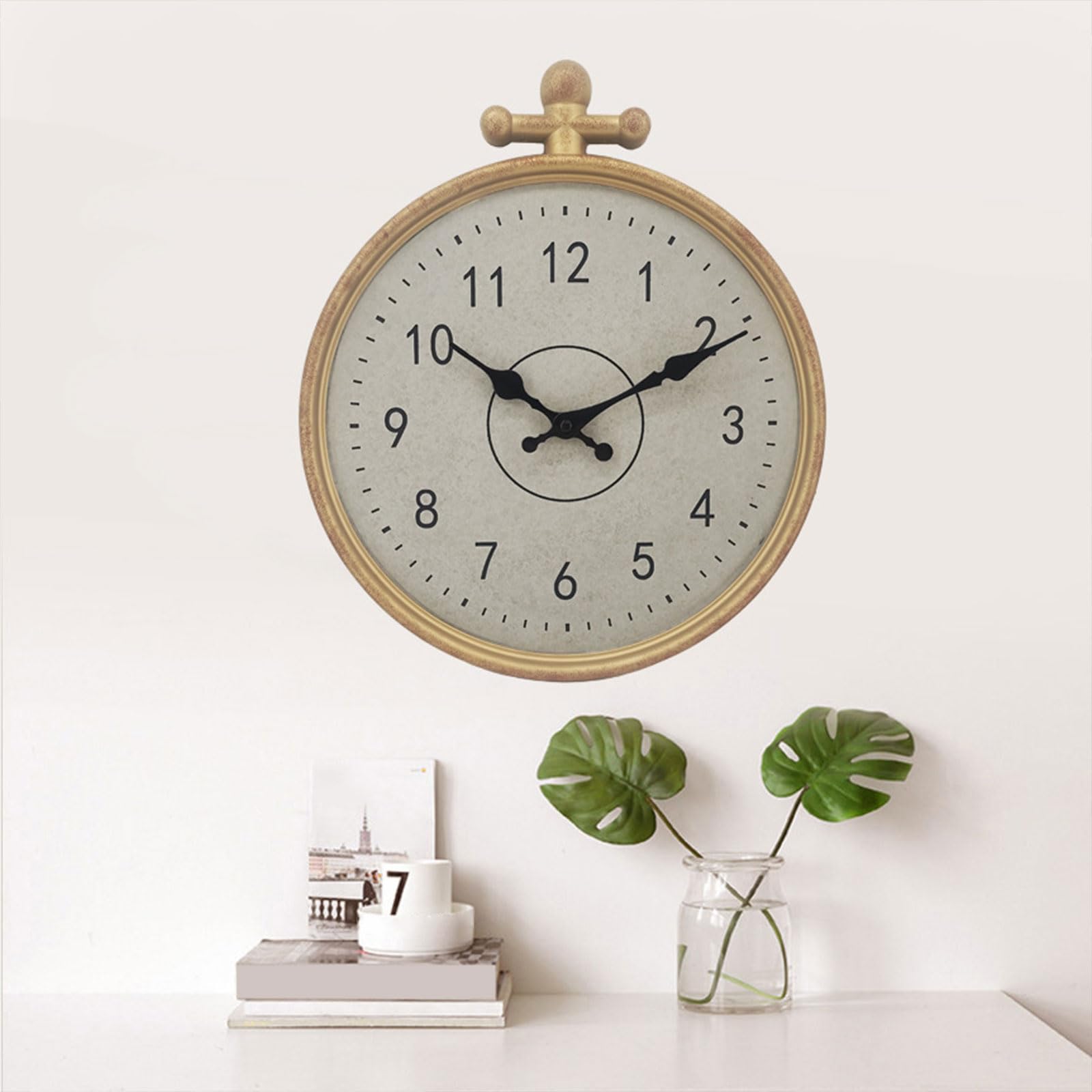 Générique Horloge Murale étanche de 14 Pouces pour Une Utilisation intérieure et extérieure avec de Grands Chiffres faciles à Lire, Horloge Murale résistante intempéries