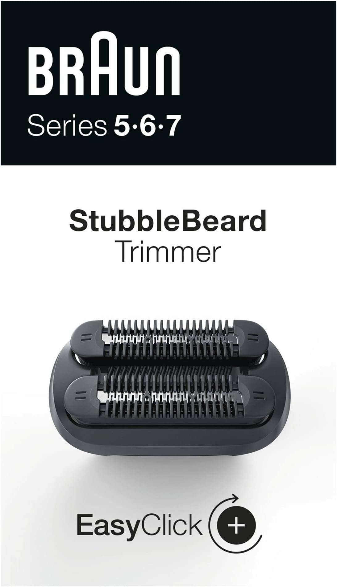 Easyclick Stubble Beard Trimmer Attachment (08-3Dbt) For New Generation Series 5, 6 And 7 Electric Shaver, With Four Different Stubble Lengths, Black