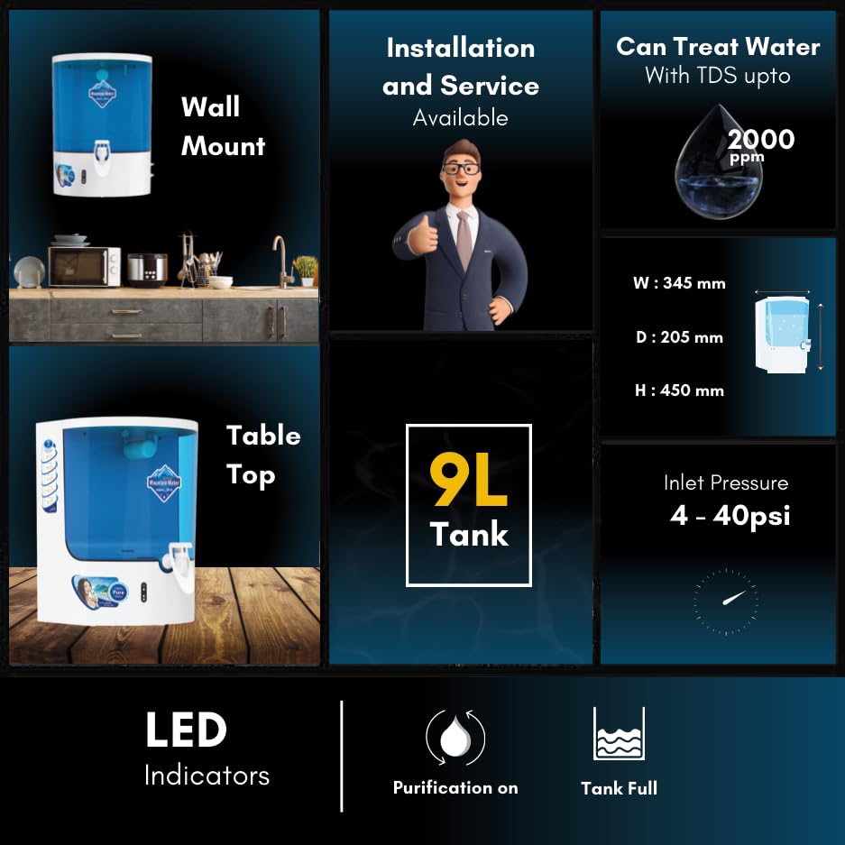 Image of Aqua Ultra | Copper RO Water Purifier for home | Alkaline with UV UF Alkaline | Fully Automatic |9Liter | Suitable for municipal corporation, Borewell & Tanker water