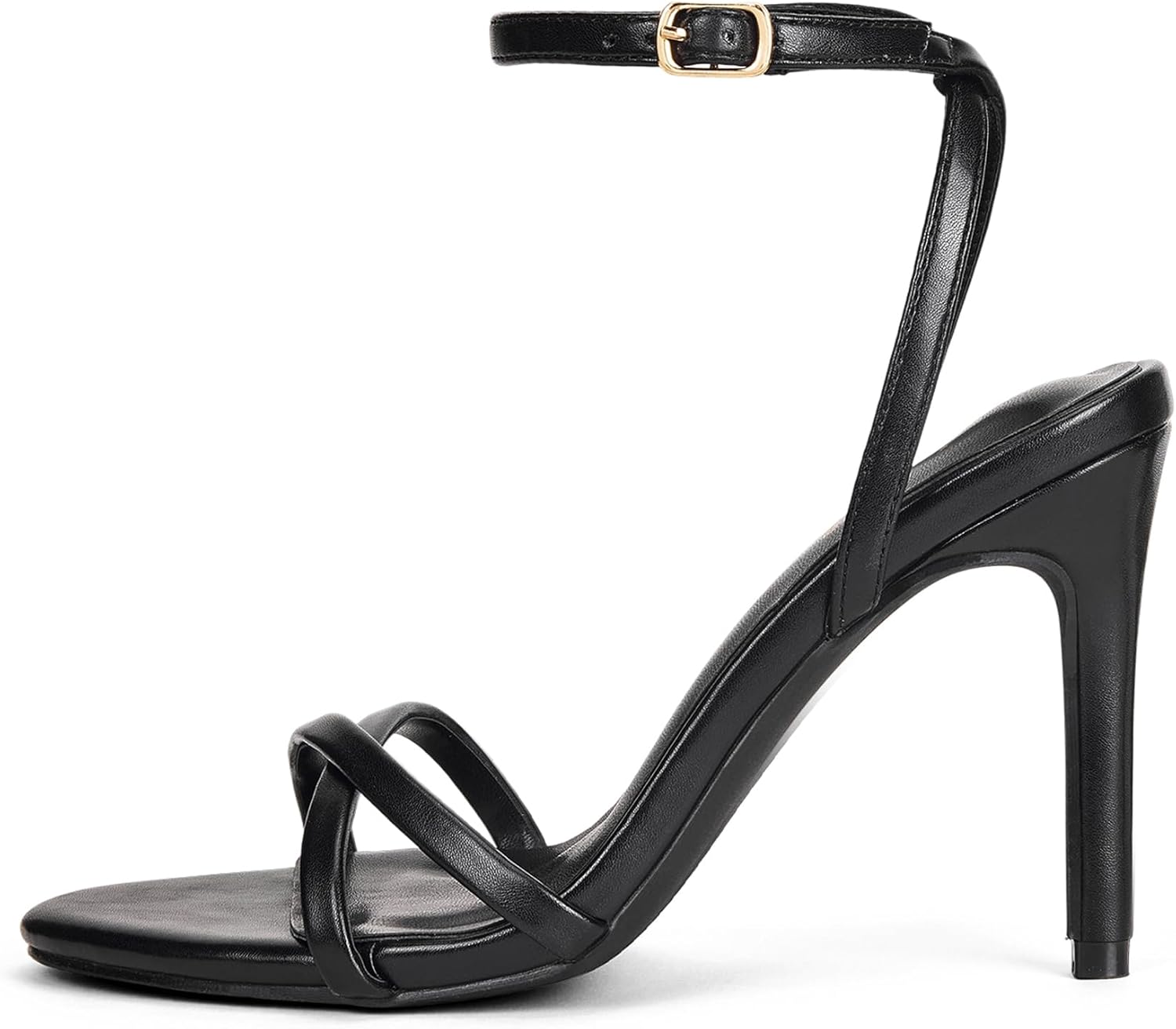 Elisabet Tang Women's 4 inch Strappy High Heel Sandals - Elegant Ankle Strap Open Toe Dress Shoes for Wedding Party Evening - Image 3