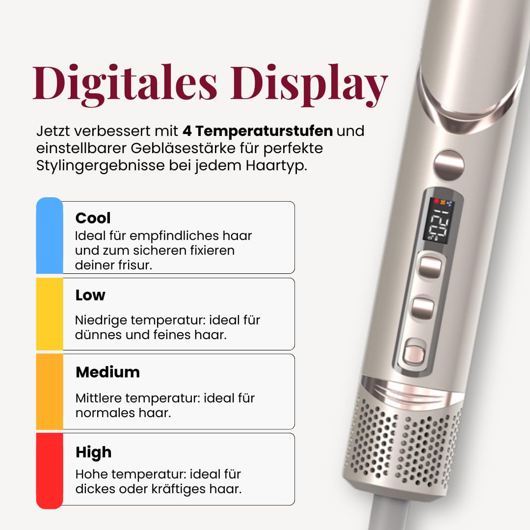 Airstyler Pro 8-in-1 Multistyler - Champagner | 8 Aufsätze | Coanda Airflow | Ionic CurlPro | Alle Haartypen