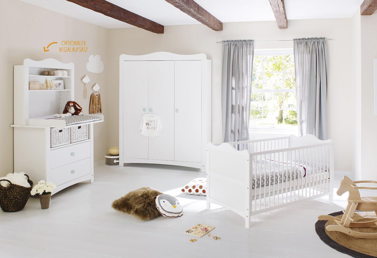 PINOLINO 100023BGR Florentina pour Chambre d'enfant avec Large étagère Blanc 1 pièce