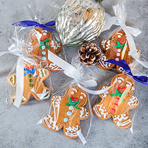 Cello Cellophane Treat Bags,5X7 Inches Clear Cellophane Bags 200 Pcs Opp Plastic Treat Bags With 200 Twist Ties For Gift Wrapping,Packaging Candies,Dessert,Bakery, Cookies, Chocolate,Party Favor #TOP4