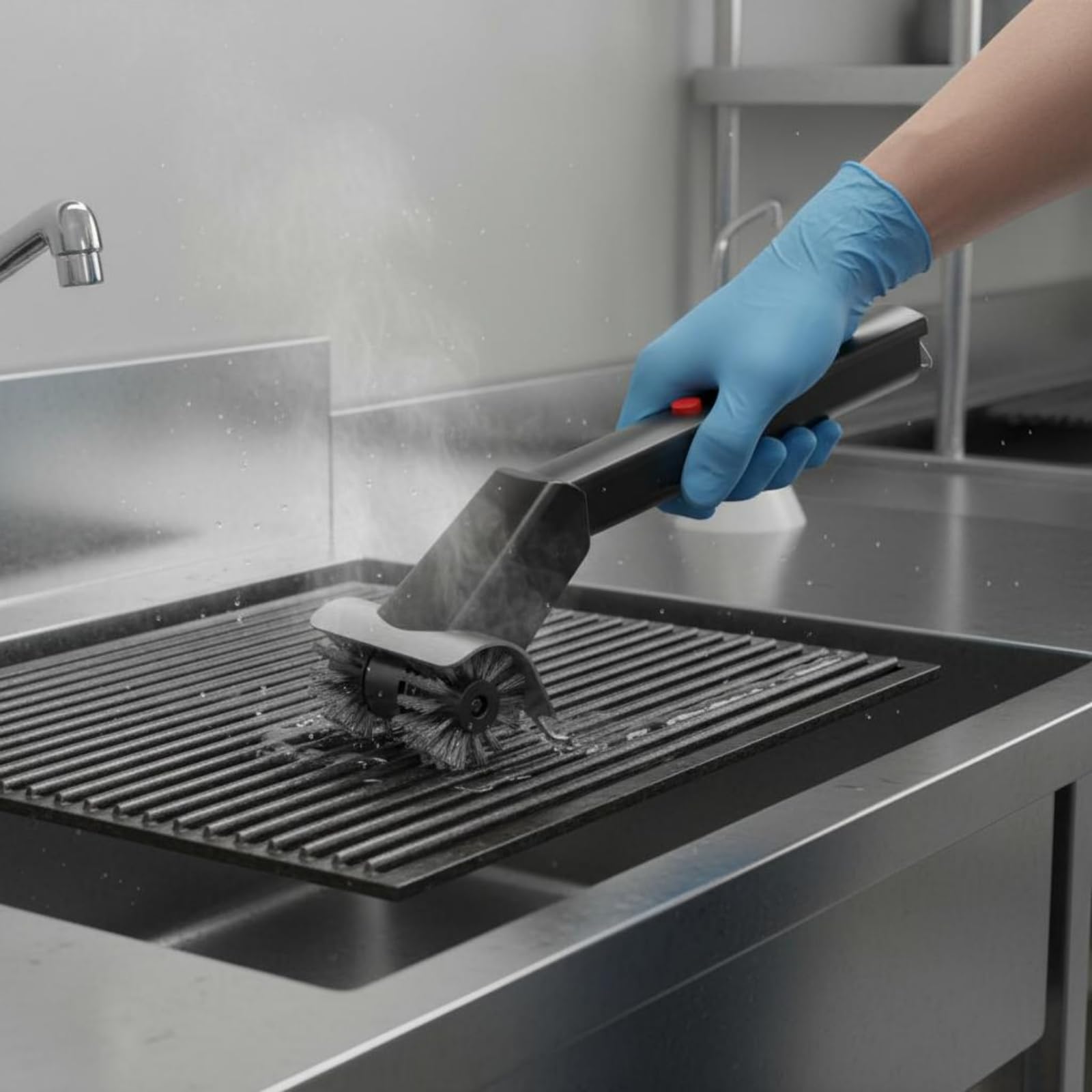 Spazzola Elettrica per Barbecue Spazzola Grill Professionale Spazzola Pulizia Grate Spazzola Acciaio Resistente Spazzola Griglia a Doppia Faccia con