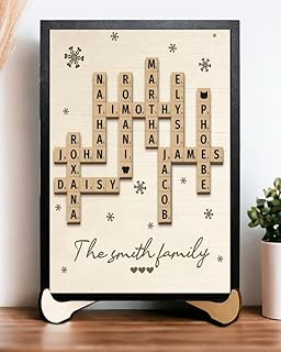 Personalized Family Crossword Canvas, Custom Scrabble Name Puzzle Art, Last Name Wall Sign, Unique Crossword Picture with Names, Family Print Décor, Christmas A3