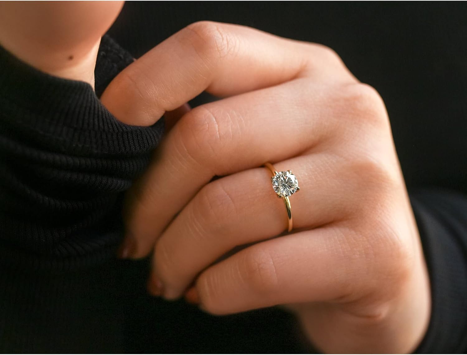 Kobelli 1 Carat IGI Round Floating Tulip Solitaire Ring