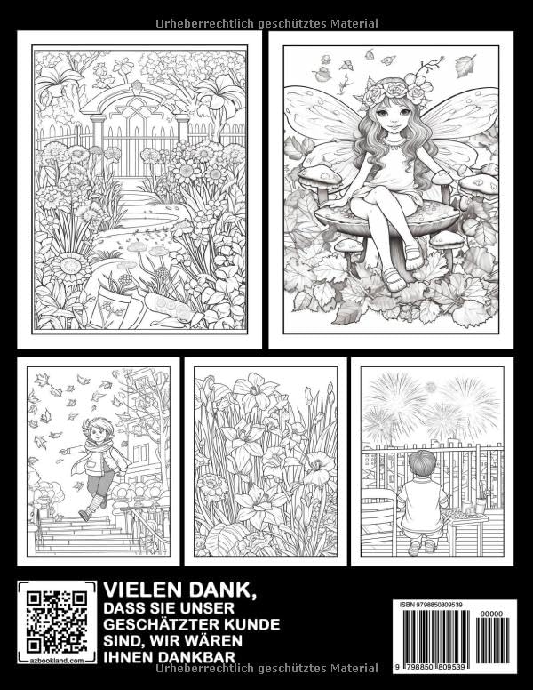 Vista 2 de Vier Jahreszeiten Malbuch Feiere die Schönheit der Natur und lerne durch Ausmalen über die Jahreszeiten. (German Edition)