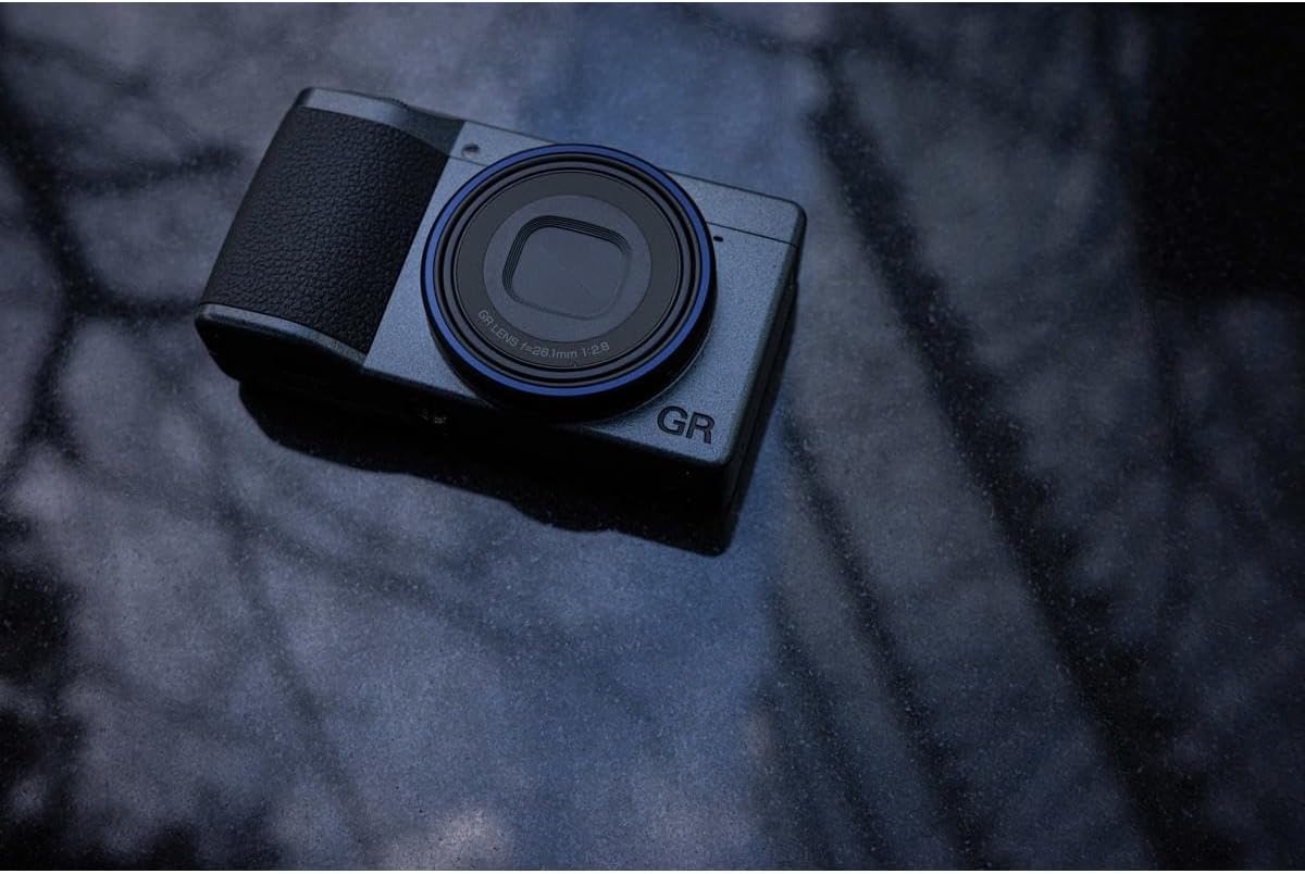 2022 Ricoh GR IIIx Urban Edition, Metallic Gray with Navy Blue, Digital Compact Camera with 24MP APS-C Size CMOS Sensor, (in The 35mm Format) (Renewed Premium)