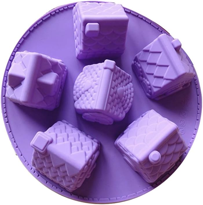 Silicone Cake Mold Muffin Bread Baking Pan Round Village House Shape Bakeware Tool Silicone Molds Baby DIY for Handmade Soap,Cake, Chocolate, Jelly Candy, Pudding, Dessert
