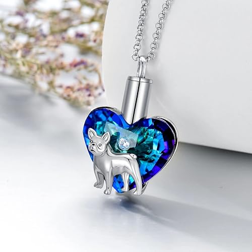 Miniatura 4 de Collar de urna de plata de ley para cenizas, recuerdo conmemorativo de perro, joyería de cremación, regalos para mujeres amantes de los perros