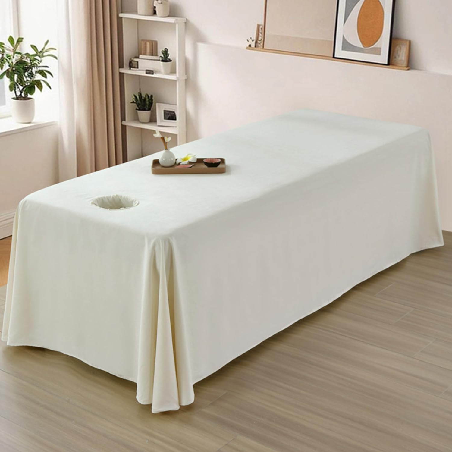 LDLCYCN Spa Bed Skirt With/Without Hole Massage Table Bed Sheet for Beauty Salon