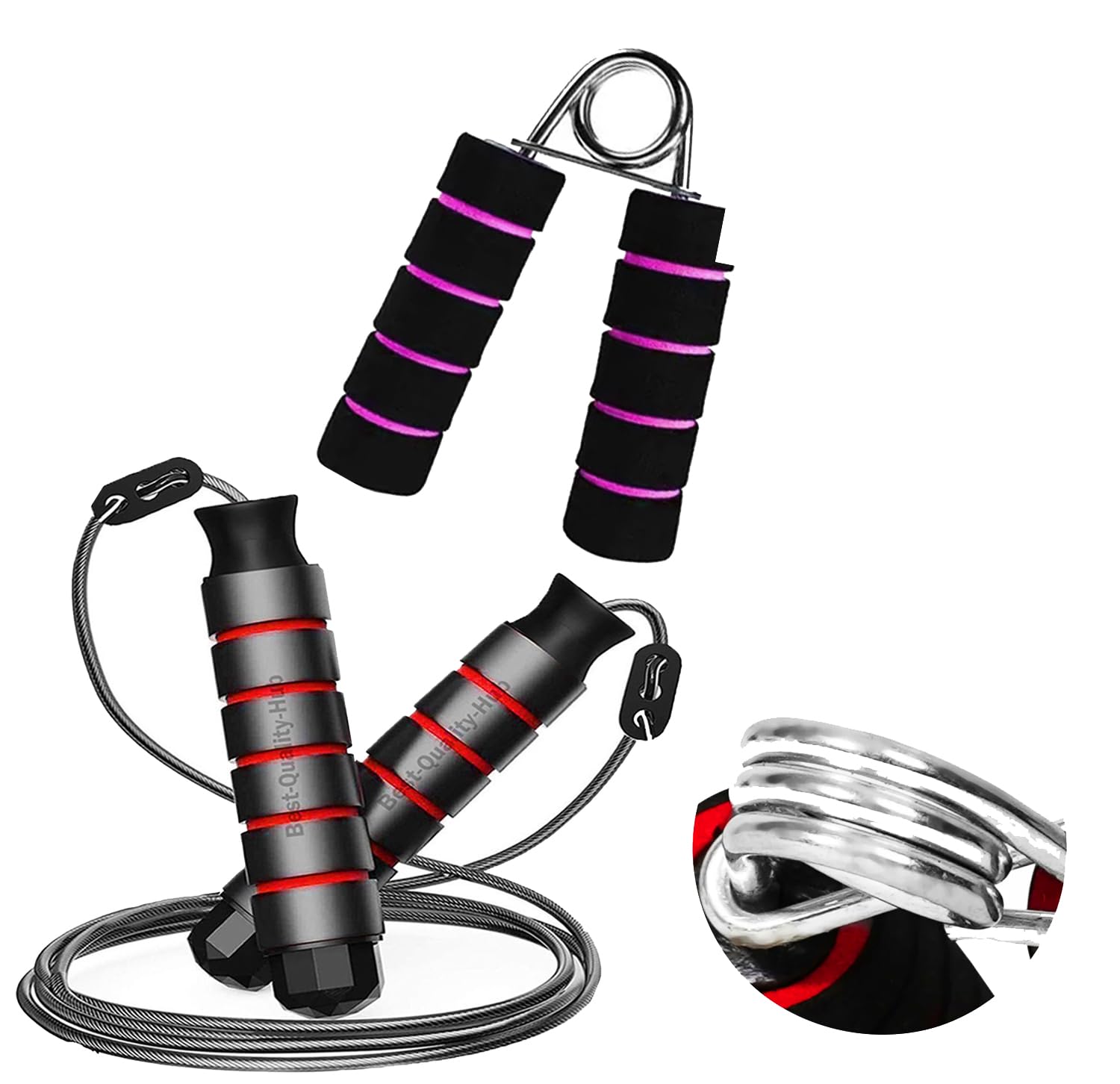 Hand Grip & Skipping Rope For Men & Women for Gym Workout Hand Exercise Equipment to Use in Home for Forearm Exercise Finger Exercise Power Gripper-image-29