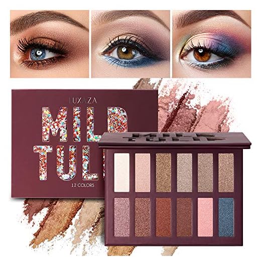 LUXAZA Neutral Nudes Makeup Eyeshadow Palette Brown Metallic, Warm Natural Bronze Copper Pearl Shimmer Satin Eye Shadow, Highly Pigmented Makeup Palette