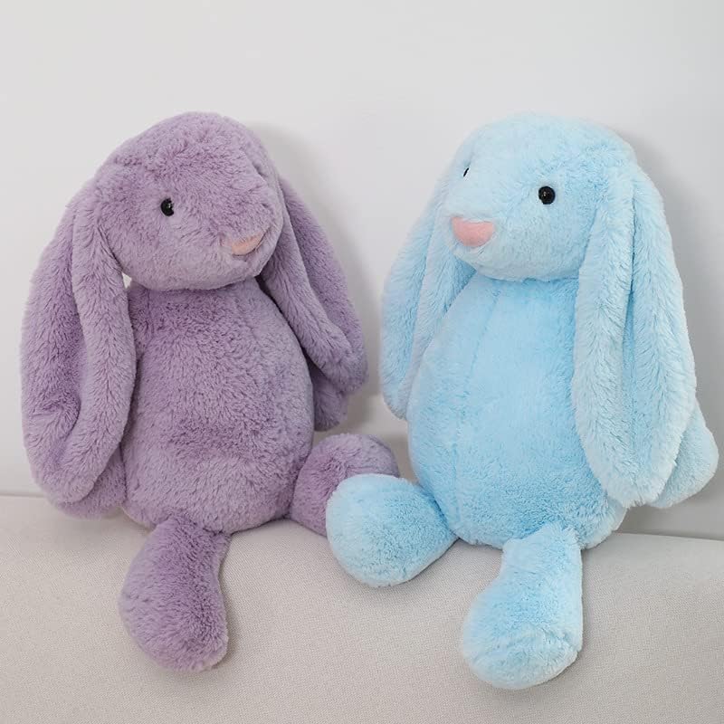Miniatura 6 de Conejo de peluche morado, adorable compañero de peluche para acurrucarse y jugar. Suave y abrazable con características realistas. Regalo ideal para