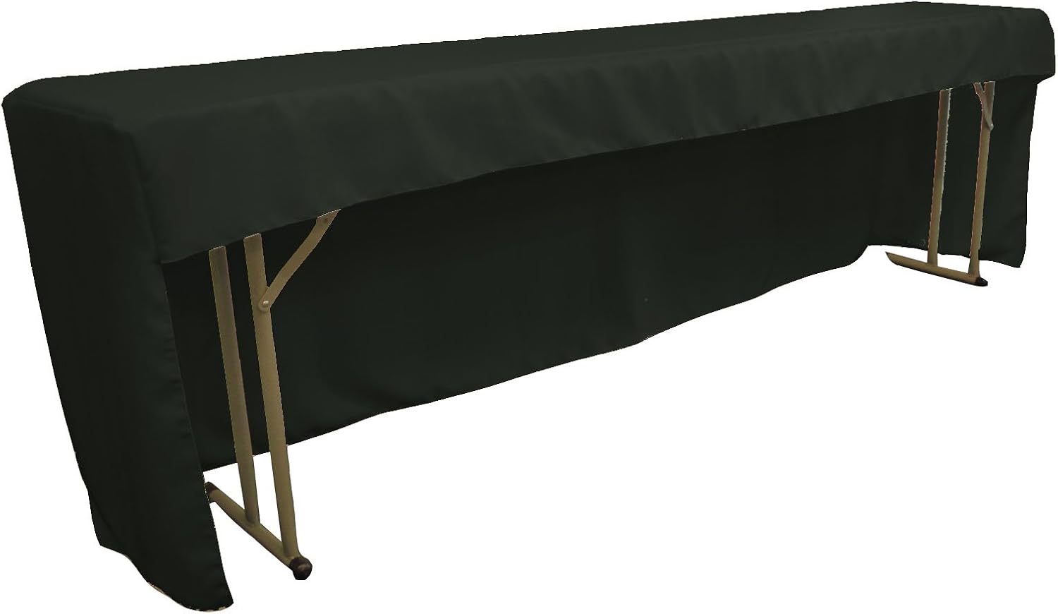 LA Linen Open Back Polyester Poplin Tablecloth, 96 by 18 by 30", Black