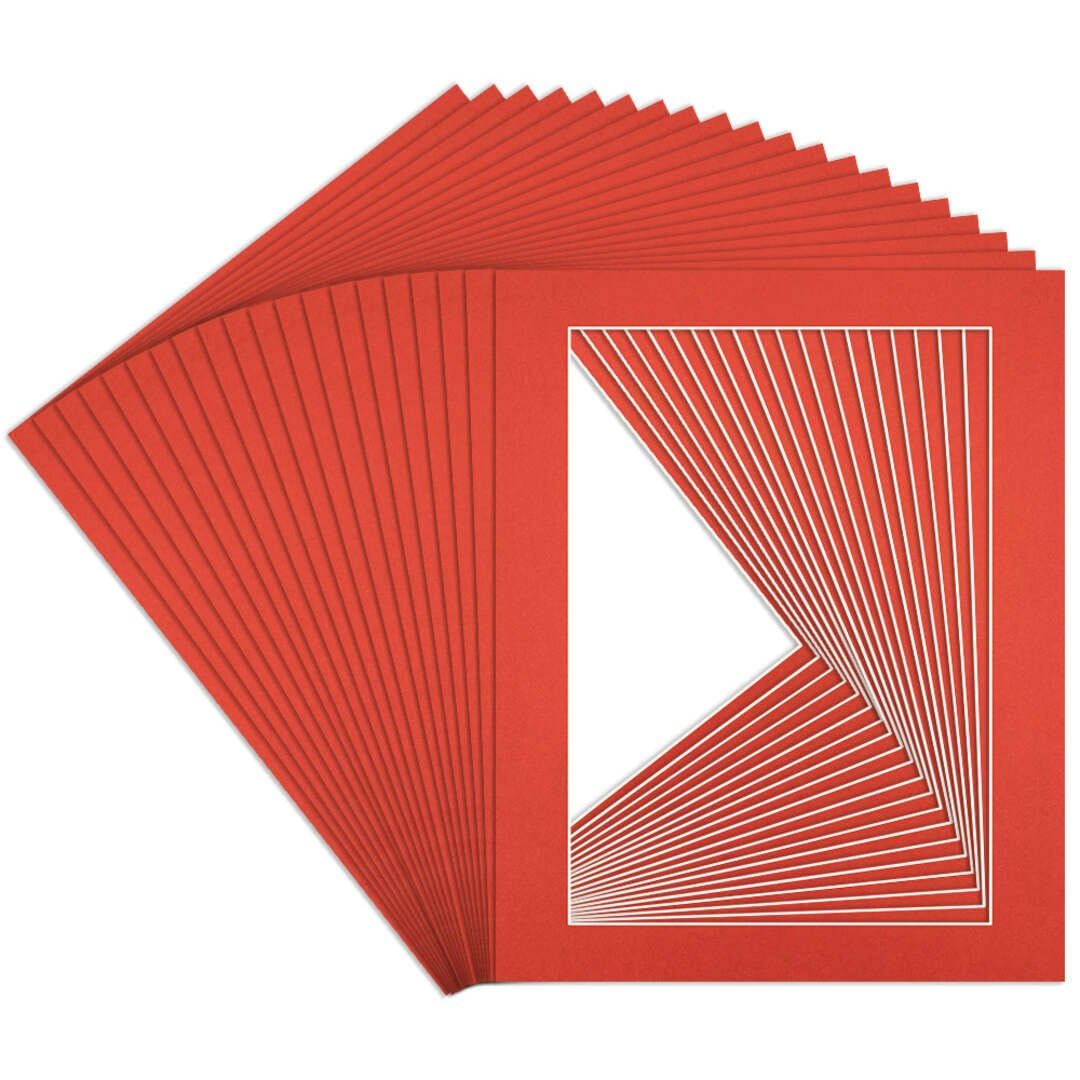 Procut Global 20x16" Poppy Red Picture Mounts to Fit A3 Aperture - Precision Cut Cardboard Photo Mount - Ideal for Frames, Prints, Artwork & Certificates - Sizes & Colours Available - 20 Pack — image 1